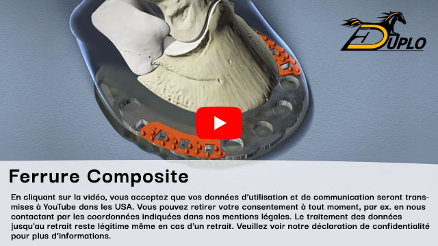 animation 3D de l'anatomie du sabot et d'une ferrure composite