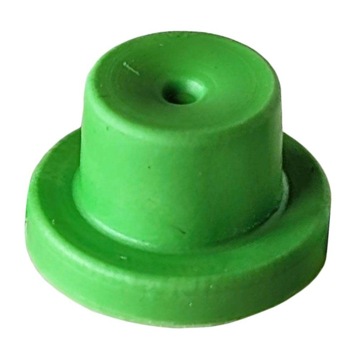Plastic Closing Plugs SBS (M12 / 20 piece package / green / for Straight Bar composite shoes with threaded inserts fixated in metal inlay)