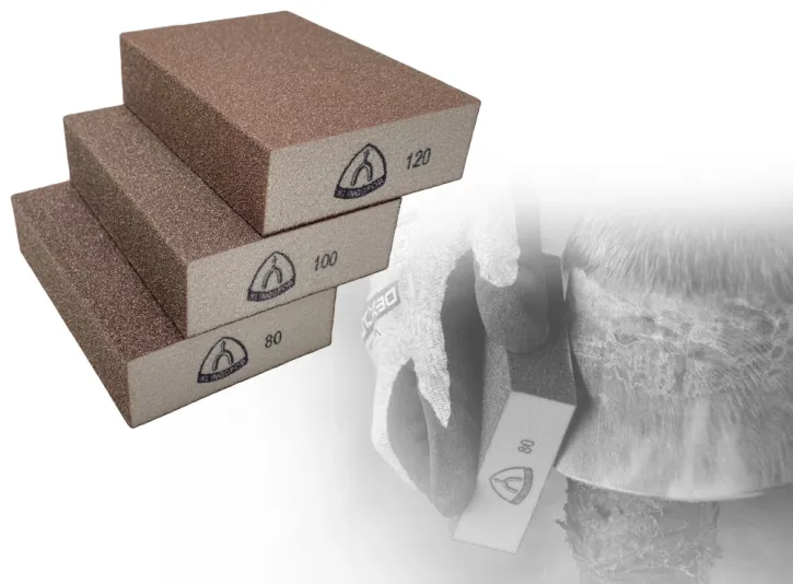 Abrasive Block for Roughening the Hoof Wall before Glueing