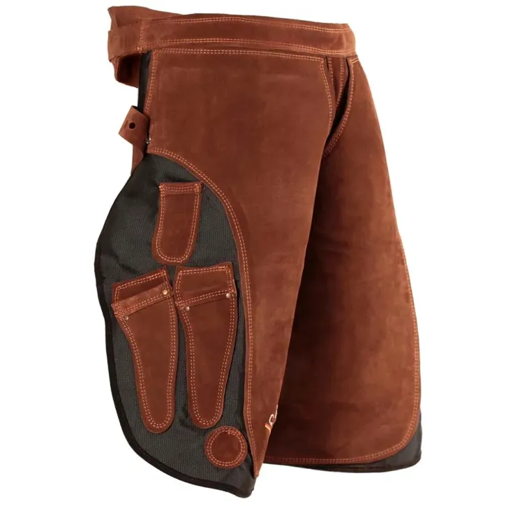 Delantal de herrador Con Cuero – Elite (marrón / corto) – Base sintética + ante