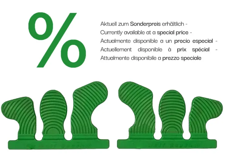 Linguette adesive Wolf Busch "powered by Duplo" (taglia 3 / verde / 1 paio) Linguette adesive Wolf Busch "powered by Duplo" (taglia 3 / verde / 1 paio)