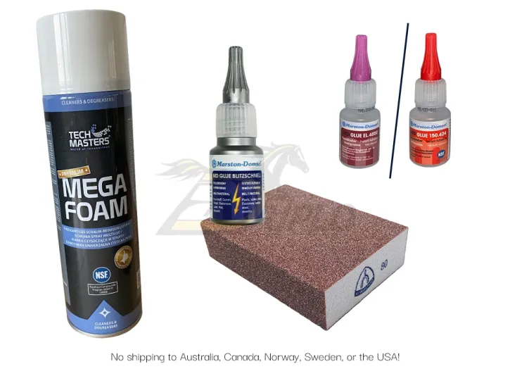 Megafoam, bloc de ponçage, colle rapide Set de démarrage pour la protection de sabot collée – taille S