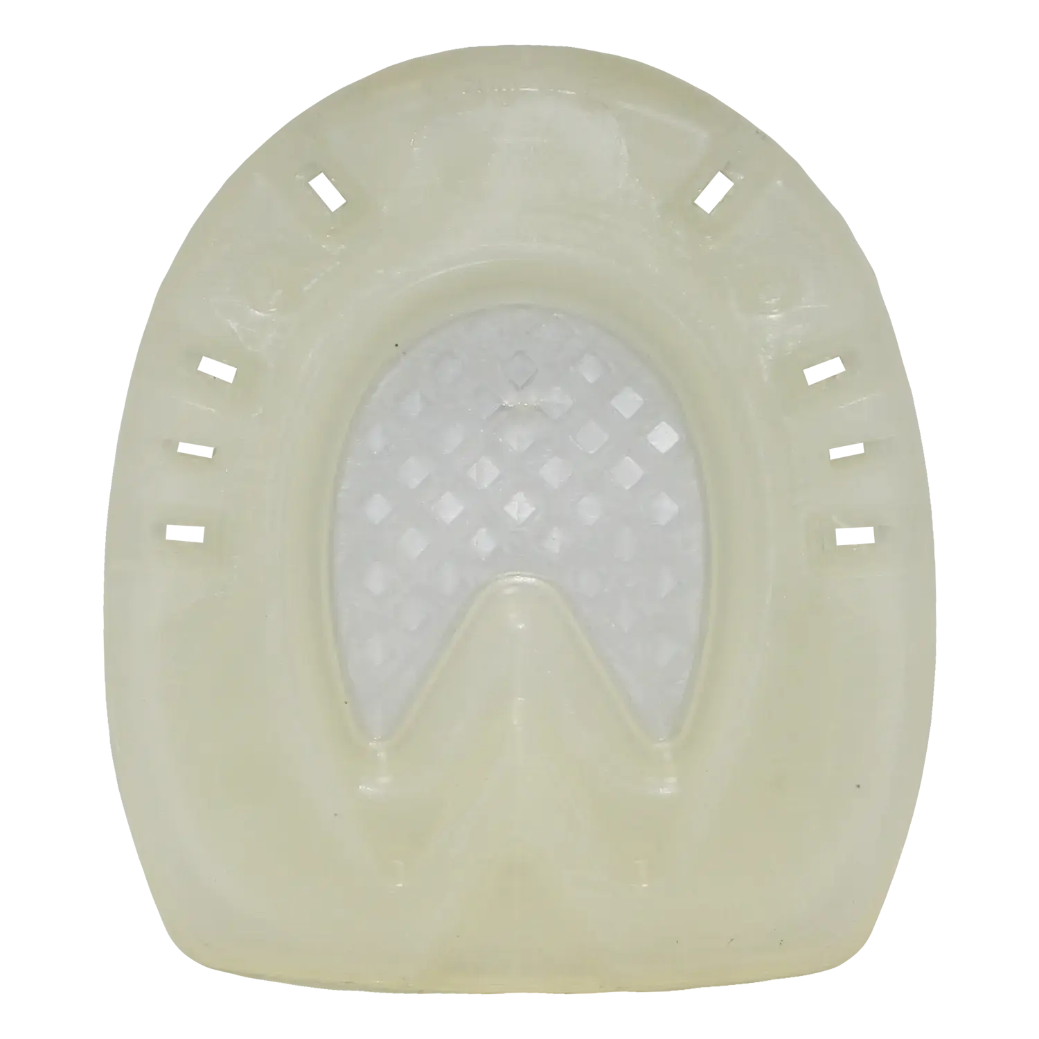 Plastic horseshoe with a closed sole surface