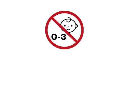 Warning symbol – small parts that can be swallowed. Not suitable for children under three years.
