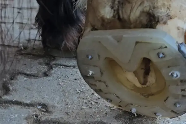 Kaltblut angebunden zum Hufschmiedtermin.