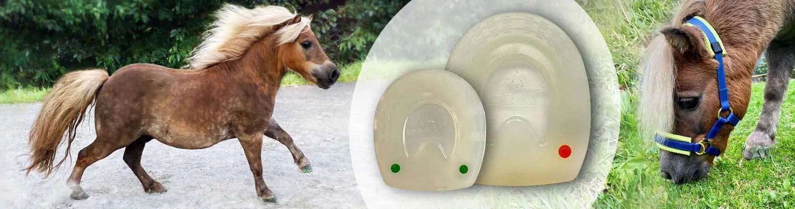 Imagebilf für verschiedene Größen und Formen für Ponybeschläge aus Kunststoff