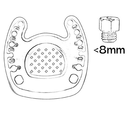 Zehenoffener Beschlag mit Gleitschutz-Stollen. Die Stollen sollten kleiner oder gleich 8mm hoch sein.