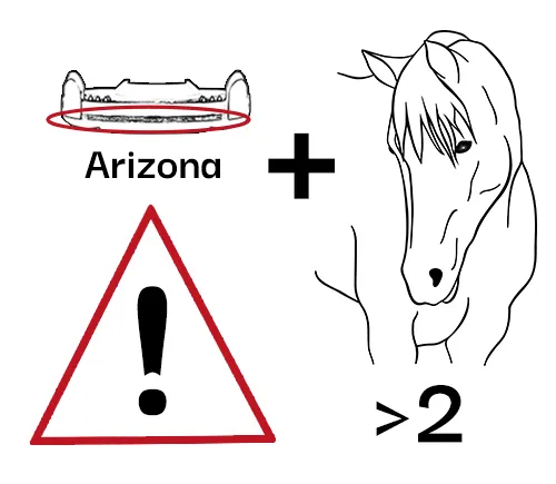 Achtung, wenn das Duplo-Modell „Arizona“ in der Herde verwendet wird – durch die Stahlkante steigt das Verletzungsrisiko.