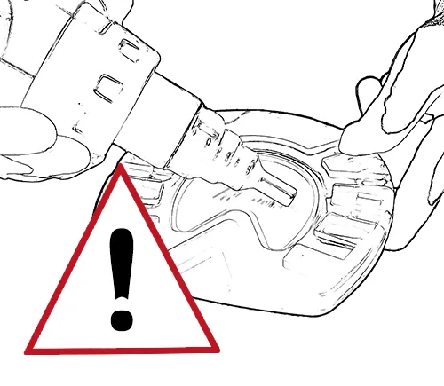 Vorsicht beim Einschweißen des Hoof Sole Protectors.