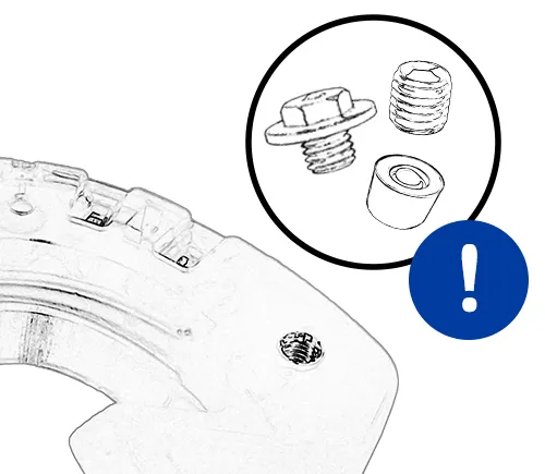 Empfehlung: Das Stollenloch im Duplo-Beschlag sollte immer gefüllt werden: mit einem Stollen, einem Verschlussstopfen oder einem Innensechskant-Gewindestift. 