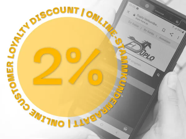 Immagine simbolica per lo sconto online del 2% per i clienti registrati.