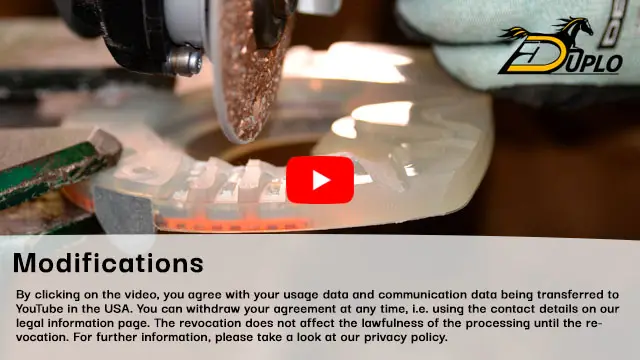 a modified horseshoe with deeper tread pattern