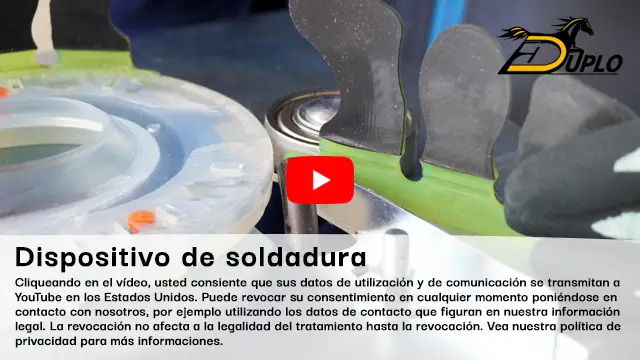 Utilización del dispositivo de soldadura en el video.