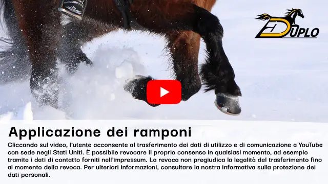 Video sull'applicazione di ramponi per cavalli nel ferro di cavallo alternativo