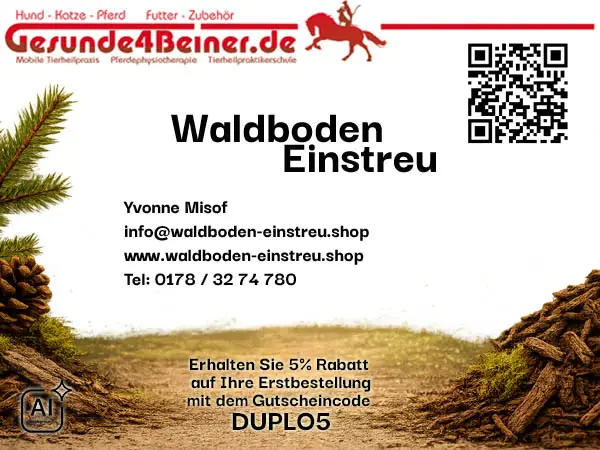 Kontaktdetails zur Waldboden-Einstreu aus dem Bayerischen Wald – für Ihren Pferdestall.