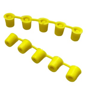 Plastic Closing Plugs (M8 / 20 piece package / yellow / for composite shoes with threaded inserts fixated in synthetic material)