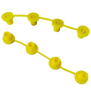 Plastic Closing Plugs SBS (M8 / 20 piece package / yellow / for Straight Bar composite shoes with threaded inserts fixated in metal inlay)