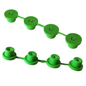 Kunststoff-Verschlussstopfen SBS (M12 / 20-Stück-Packung / grün / für Straight Bar Verbundbeschläge mit Gewinde im Metallkern)