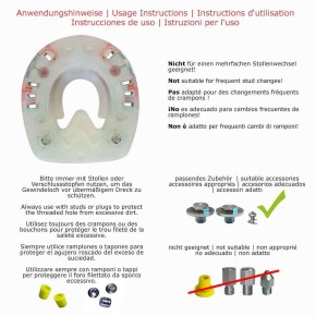 Duplo Snow Edition mit Seitenkappen und Gewinde (Standard / oval / 114mm / M8) (kein mehrfacher Stollenwechsel - wir beraten Sie gerne)