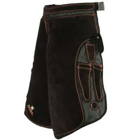 Tablier de maréchal-ferrant Con Cuero – Olympic (noir / court) – base synthétique + cuir suédé