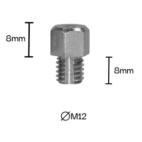 Hexagonal Studs for Grip in Extreme Situations - self-tapping - 8mm (M12) (for Straight Bar Shoes, effective height 5mm)